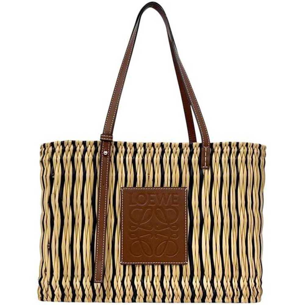 Loewe Square Basket Anagram Tote Bag A223099X01 652017 LOEWE Raffia Leather B...